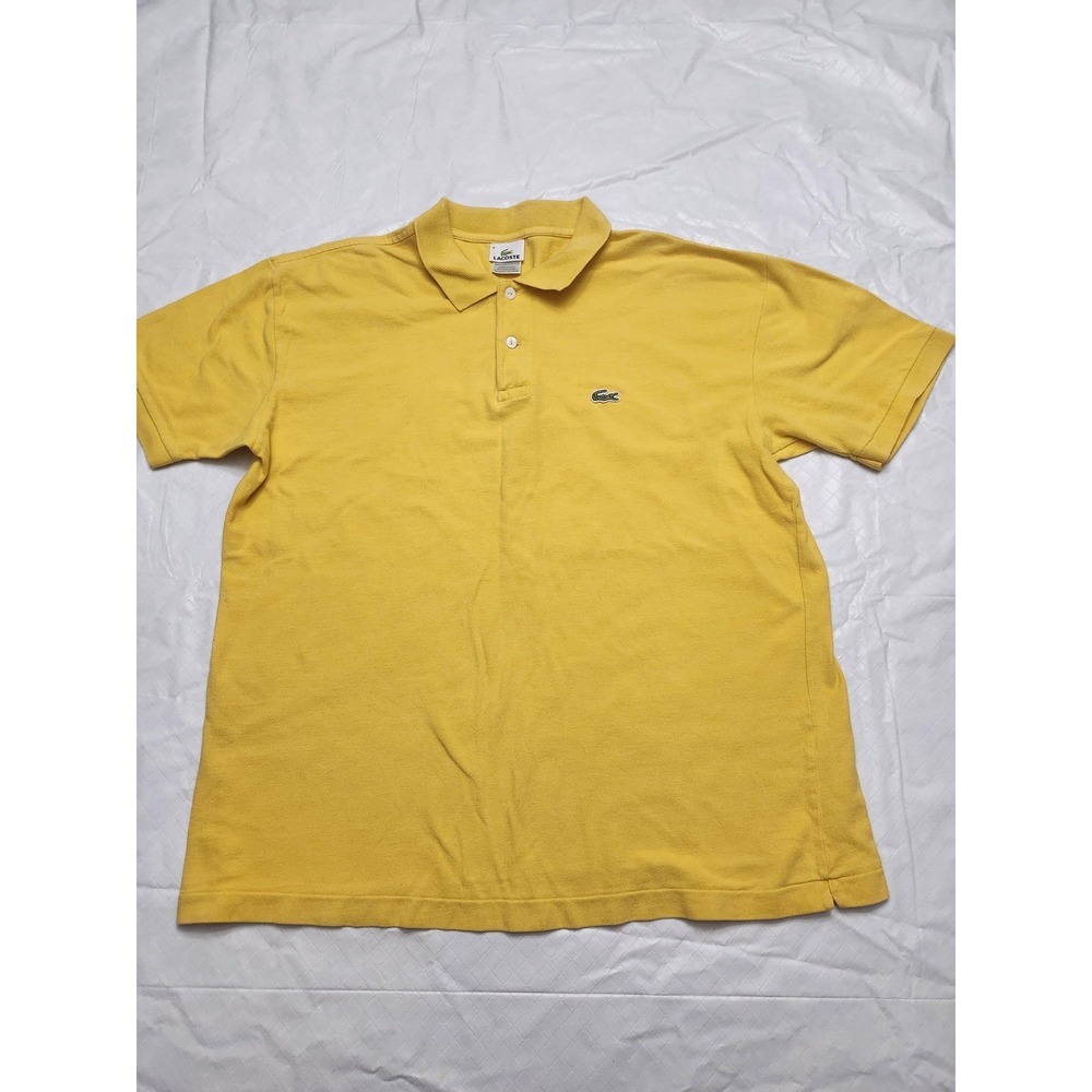 Lacoste Polo Shirt Mens 3XL Yellow Classic L1212 Caiman Logo Pique Cotton Casual